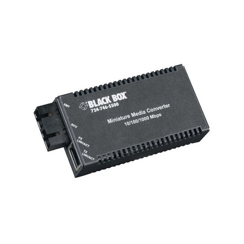 Black Box Gigabit Ethernet (1000-mbps) Media Converter - 10/100/1000-mbps Copper To 1000-mbps Multimode Fiber, 850nm, 0.3km, Sc, Taa (LGC120A-R3)