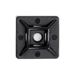 Monoprice Self Adhesive Cable Tie Mounts With Mounting Hole_ 0.75x0.75 In_ 100 Pcs/pack_ Black_ Abs Type Approval (42650)
