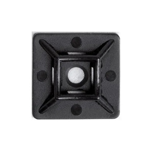 Monoprice Self Adhesive Cable Tie Mounts With Mounting Hole_ 0.75x0.75 In_ 100 Pcs/pack_ Black_ Abs Type Approval (42650)