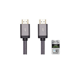 Monoprice 8k Certified Braided Ultra High Speed Hdmi Cable - Hdmi 2.1_ 8k@60hz_ 48gbps_ Cl2 In-wall Rated_ 26awg_ 15ft_ Black (42684)