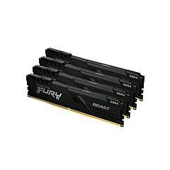 Kingston 64gb 2666mhz Ddr4 Cl16 Dimm (kit Of 4) 1gx8 Fury Beast Black (KF426C16BB1K4/64)