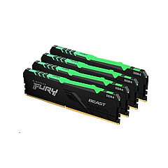 Kingston 128gb 2666mhz Ddr4 Cl16 Dimm (kit Of 4) Fury Beast Rgb (KF426C16BBAK4/12)