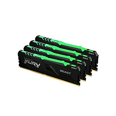 Kingston 64gb 2666mhz Ddr4 Cl16 Dimm (kit Of 4) Fury Beast Rgb (KF426C16BBAK4/64)