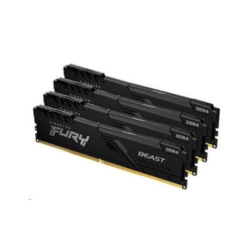 Kingston 128gb 2666mhz Ddr4 Cl16 Dimm (kit Of 4) Fury Beast Black (KF426C16BBK4/128)
