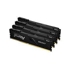 Kingston 16gb 2666mhz Ddr4 Cl16 Dimm (kit Of 4) Fury Beast Black (KF426C16BBK4/16)