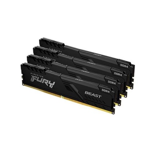 Kingston 16gb 2666mhz Ddr4 Cl16 Dimm (kit Of 4) Fury Beast Black (KF426C16BBK4/16)