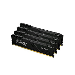 Kingston 64gb 2666mhz Ddr4 Cl16 Dimm (kit Of 4) Fury Beast Black (KF426C16BBK4/64)
