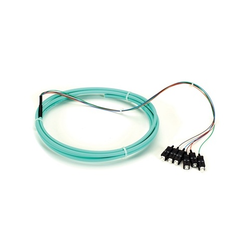 Black Box Om3 50-micron Multimode Fiber Optic Pigtail - 6-strand, Ofnr, Pvc, Sc, Aqua, 3-m (9.6-ft.) (FOPT50M3-SC-6AQ-3)
