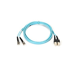Black Box Om3 50/125 Multimode Fiber Optic Patch Cable - Ofnr Pvc, St To Sc, Aqua, 2-m (6.5-ft.) (EFNT010-002M-STSC)