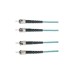 Black Box Om3 50/125 Multimode Fiber Optic Patch Cable - Ofnr Pvc, St To St, Aqua, 2-m (6.5-ft.) (EFNT010-002M-STST)