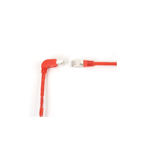 Black Box Cat6 250-mhz Molded Angled Stranded Ethernet Patch Cable - Shielded (s/ftp), Cm Pvc (rj45 M/m), Red, 15-ft. (4.6-m) (EVNSL213S-0015-90DS)