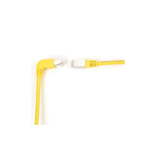 Black Box Cat6 250-mhz Molded Angled Stranded Ethernet Patch Cable - Shielded (s/ftp), Cm Pvc (rj45 M/m), Yellow, 3-ft. (0.9-m) (EVNSL214S-0003-90DS)