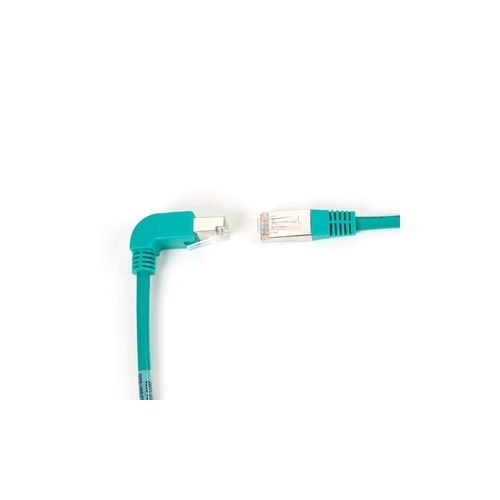 Black Box Cat5e 100-mhz Molded Angled Stranded Ethernet Patch Cable - Shielded (f/utp), Cm Pvc (rj45 M/m), Green, 1-ft. (0.3-m) (EVNSL22ES-0001-90DS)