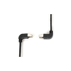 Black Box Cat5e 100-mhz Molded Angled Stranded Ethernet Patch Cable - Shielded (f/utp), Cm Pvc (rj45 M/m), Black, 1-ft. (0.3-m) (EVNSL27ES-0001-90DU)