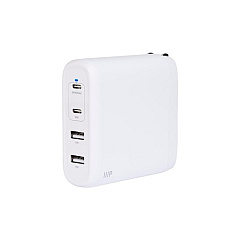 Monoprice Usb-c Charger, 100w 4-port Pd Gan Technology Foldable Wall Charger, Power Delivery For Macbook Pro/air (41986)