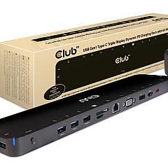 Club 3D Usb Gen1 Type C Triple Display Dynamic Pd Charging Dock With 65 Watt Ps (CSV1564W65)