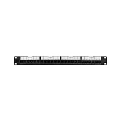 Monoprice Cat6 19in 1u Patch Panel With Loaded Keystone_ 24 Ports (39758)