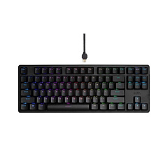 Monoprice Dark Matter By Collider Tkl Gaming Keyboard - Cherry Mx Blue_ Rgb Backlit_ Usb-c (42305)