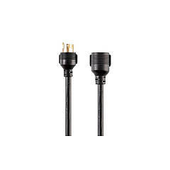 Monoprice Heavy Duty Extension Cord - Locking Nema L5-30p To Nema L5-30r_ 10awg_ 30a/3750w_ Sjt_ 125v_ Black_ 15ft (40145)
