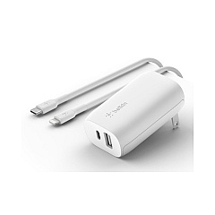 Belkin 37w Usb Pd Car Charger W/ Pps, Bk W/pvc, C-ltg, 1m (CCB004BT1MBK-B5)