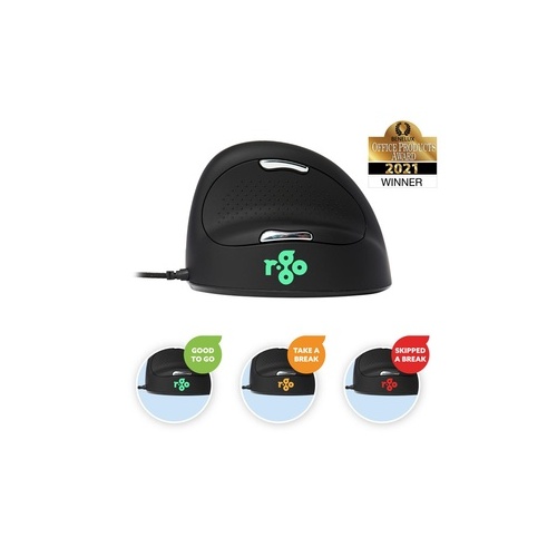 Rapiddeploy R-go He Break Mouse, Ergonomic Mouse, Anti-rsi Software, Medium (hand Size 165-185mm), Right Handed, Wired (RGOBRHESMR)
