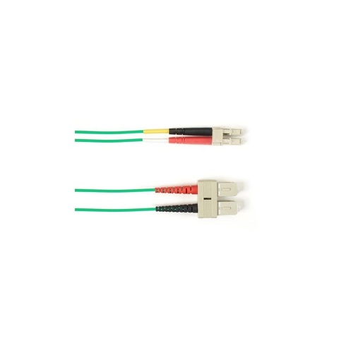 Black Box Om3 50/125 Multimode Fiber Optic Patch Cable - Ofnp Plenum, Sc To Lc, Green, 8-m (26.3-ft.), Gsa, Taa, Non-returnable/non-cancelable (FOCMP10-008M-SCLC-GN)