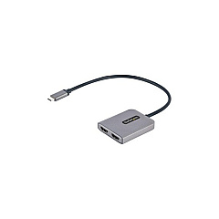 StarTech Usb-c To Dual Hdmi Mst Hub - Dual Hdmi 4k 60hz - Usb Type C Multi Monitor Adapter For Laptop W/ 1ft (30cm) Cable - Dp 1.4 Mst Hub (MST14CD122HD)