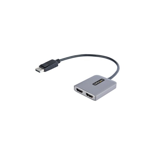 StarTech Dp To Dual Hdmi Mst Hub - Dual Hdmi 4k 60hz - Displayport Multi Monitor Adapter W/ 1ft Cable - Dp 1.4 Multi Stream Transport Hub (MST14DP122HD)