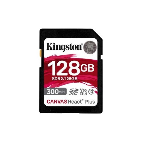 Kingston 128gb Canvas React Plus Sdxc Uhs-ii 300r/260w U3 V90 For Full Hd/4k/8k (SDR2/128GB)