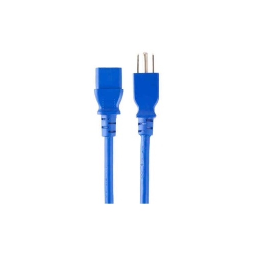 Monoprice Power Cord - Nema 5-15p To Iec 60320 C13, 14awg, 15a/1875w, 3-prong, Blue, 1ft (42058)