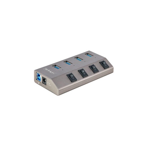 StarTech 4-port Self-powered Usb-c Hub With Individual On/off Switches, Usb 3.0 5gbps Expansion Hub W/power Supply, Desktop/laptop Usb-c To Usb-a Hub (5G4AIBS-USB-HUB-NA)