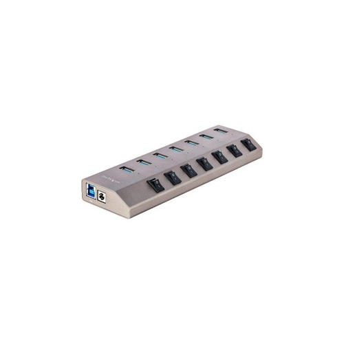 StarTech 7-port Self-powered Usb-c Hub With Individual On/off Switches, Usb 3.0 5gbps Expansion Hub W/power Supply, Desktop/laptop Usb-c To Usb-a Hub (5G7AIBS-USB-HUB-NA)