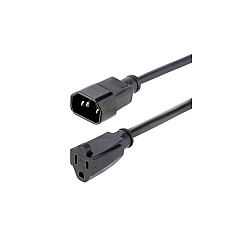 StarTech 3ft (1m) Extension Cord, Iec 60320 C14 To Nema 5-15r Black Extension Cord, 10a 125v, 18awg, Outlet Extension Cable, C14 To Nema 5-15r (1415R-3F-POWER-CORD)