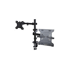 StarTech Monitor Arm With Vented Vesa Tray, For 9.9lb And Single Display Up To 32in 17.6lb, Black, Adjustable Arm Mount, Cclamp/grommet (A2-LAPTOP-DESK-MOUNT)