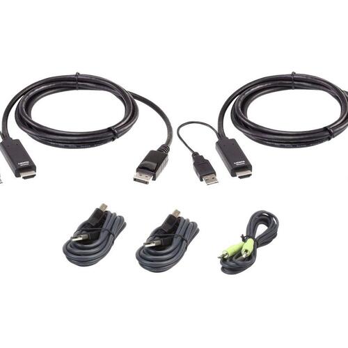 Aten 10ft. Single Display Displayport Universal Secure Kvm Cable Kit (2L7D02UHDPX5)