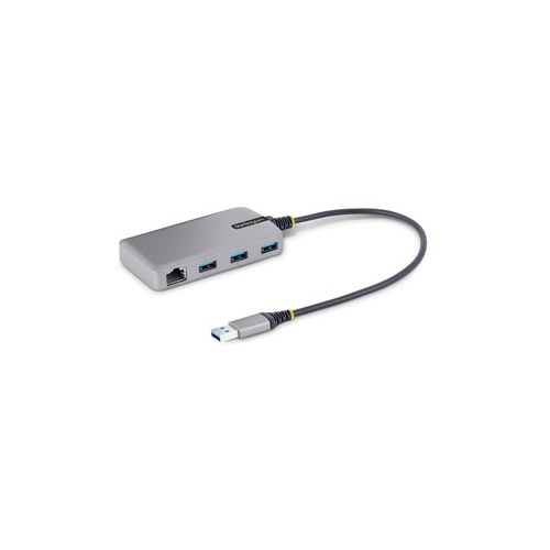 StarTech 3-port Usb Hub With Ethernet - 3x Usb-a Ports - Gbe - Usb 3.0 5gbps - Bus-powered - 1ft/30cm Cable - Portable Laptop Usb Hub Adapter (5G3AGBB-USB-A-HUB)