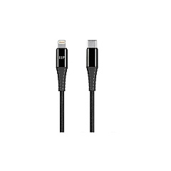 Monoprice Nylon Braided Usb-c To Lightning Cable - 6 Feet - Black ( Mfi Certified ) Flexible_ Durable_ Fast Charging_ Compatible With Apple Iphone (38391)