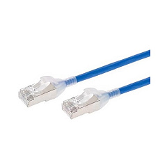 Monoprice Slimrun Cat6a Ethernet Patch Cable - Snagless_ Double Shielded_ Component Level_ Cm_ 30awg_ 1ft_ Blue (42961)