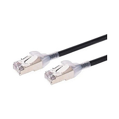 Monoprice Slimrun Cat6a Ethernet Patch Cable - Snagless_ Double Shielded_ Component Level_ Cm_ 30awg_ 2ft_ Black (42964)
