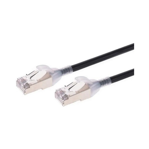 Monoprice Slimrun Cat6a Ethernet Patch Cable - Snagless_ Double Shielded_ Component Level_ Cm_ 30awg_ 3ft_ Black (42968)