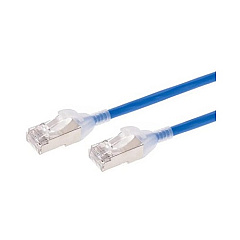 Monoprice Slimrun Cat6a Ethernet Patch Cable - Snagless_ Double Shielded_ Component Level_ Cm_ 30awg_ 5ft_ Blue (42973)