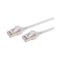 Monoprice Slimrun Cat6a Ethernet Patch Cable - Snagless_ Double Shielded_ Component Level_ Cm_ 30awg_ 10ft_ White (42983)