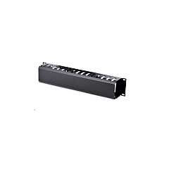 StarTech 2u Horizontal Finger Duct Rack Cable Management Panel With Cover - Server Rack Cable Duct - Rack Cable Organizer - Network Cable Manager (CMDUCT2U2)