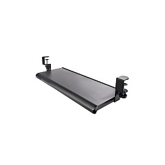 StarTech Under Desk Keyboard Tray, Ergonomic Clamp-on Keyboard Holder, Up To 12kg (26.5lb), Sliding Keyboard And Mouse Drawer, Height Adjustable Keyboard Tray (KEYBOARDTRAYCLAMP1)