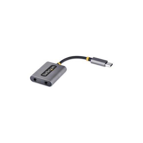 StarTech Usb-c Headphone Splitter, Usb Type C Dual Headset Adapter W/mic Input, Usb C To 3.5mm Audio Adapter/earphone Dongle, Usb C To Audio Jack/aux Output (USBCAUDIOSPLIT)