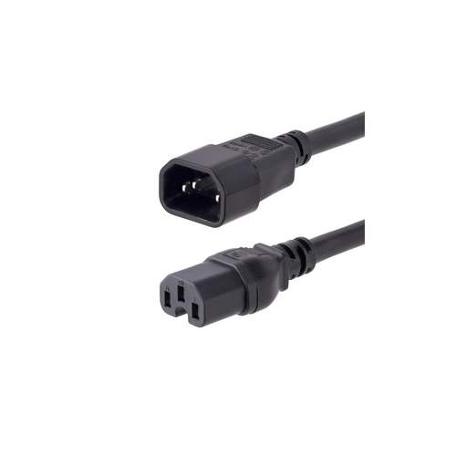 StarTech 10ft (3m) Heavy Duty Extension Cord, C14 To C15 Extension Cord, 15a 125v, 14awg, Heavy Gauge Power Extension Cable, Heavy Duty Ac Power Cord (H141510FPOWER)