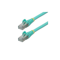 StarTech 20ft Ethernet Cable - Aqua - Low Smoke Zero Halogen (lszh) - 10gbe 500mhz 100w Poe Snagless Rj-45 W/strain Reliefs S/ftp Network Cord (NLAQ-20F-CAT6A-PATCH)