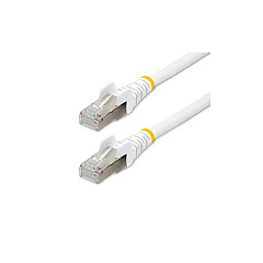 StarTech 14ft Ethernet Cable - White - Low Smoke Zero Halogen (lszh) - 10gbe 500mhz 100w Poe Snagless Rj-45 W/strain Reliefs S/ftp Network Cord (NLWH-14F-CAT6A-PATCH)
