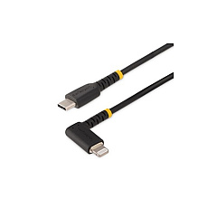 StarTech 6ft (2m) Durable Usb-c To Lightning Cable - Right-angled Heavy Duty Rugged Usb Type-c To Lightning Charging/sync Cord - Iphone Lightning Cable (RUSB2CLTMM2MR)