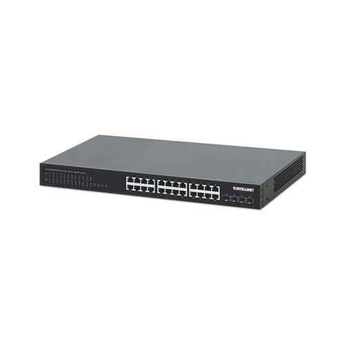 Intellinet 24-port Gigabit Ethernet Poe+ Switch With Four 10g Sfp+ Uplinks (561761)
